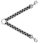 Dog Leash Splitter - Smiley Sad Face Checker Black/White Dog Leash Splitters Buckle-Down   