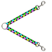 Dog Leash Splitter - Smiley Sad Face Checker Multi Color/White Dog Leash Splitters Buckle-Down   