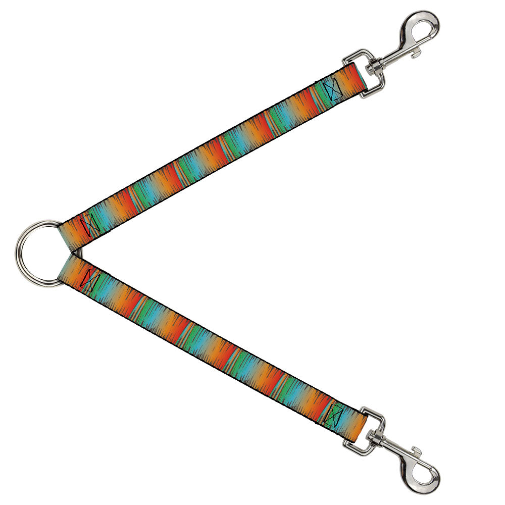 Dog Leash Splitter - Scribble Zarape Fade Brown/Multi Color Dog Leash Splitters Buckle-Down   