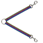 Dog Leash Splitter - Scribble Zig Zag Stripe Navy/Multi Color Dog Leash Splitters Buckle-Down   