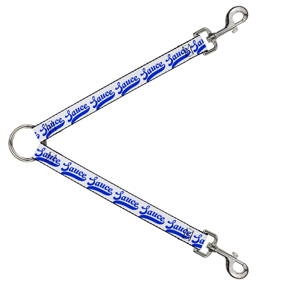 Dog Leash Splitter - SAUCE Baseball Script White/Blue Dog Leash Splitters Buckle-Down   