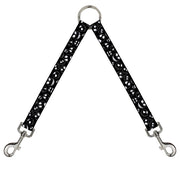 Dog Leash Splitter - Jack Outline Expressions Scattered Black/White Dog Leash Splitters Disney   