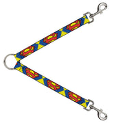 Dog Leash Splitter - Jagged Superman Shield CLOSE-UP Yellow/Blue/Red Dog Leash Splitters DC Comics   