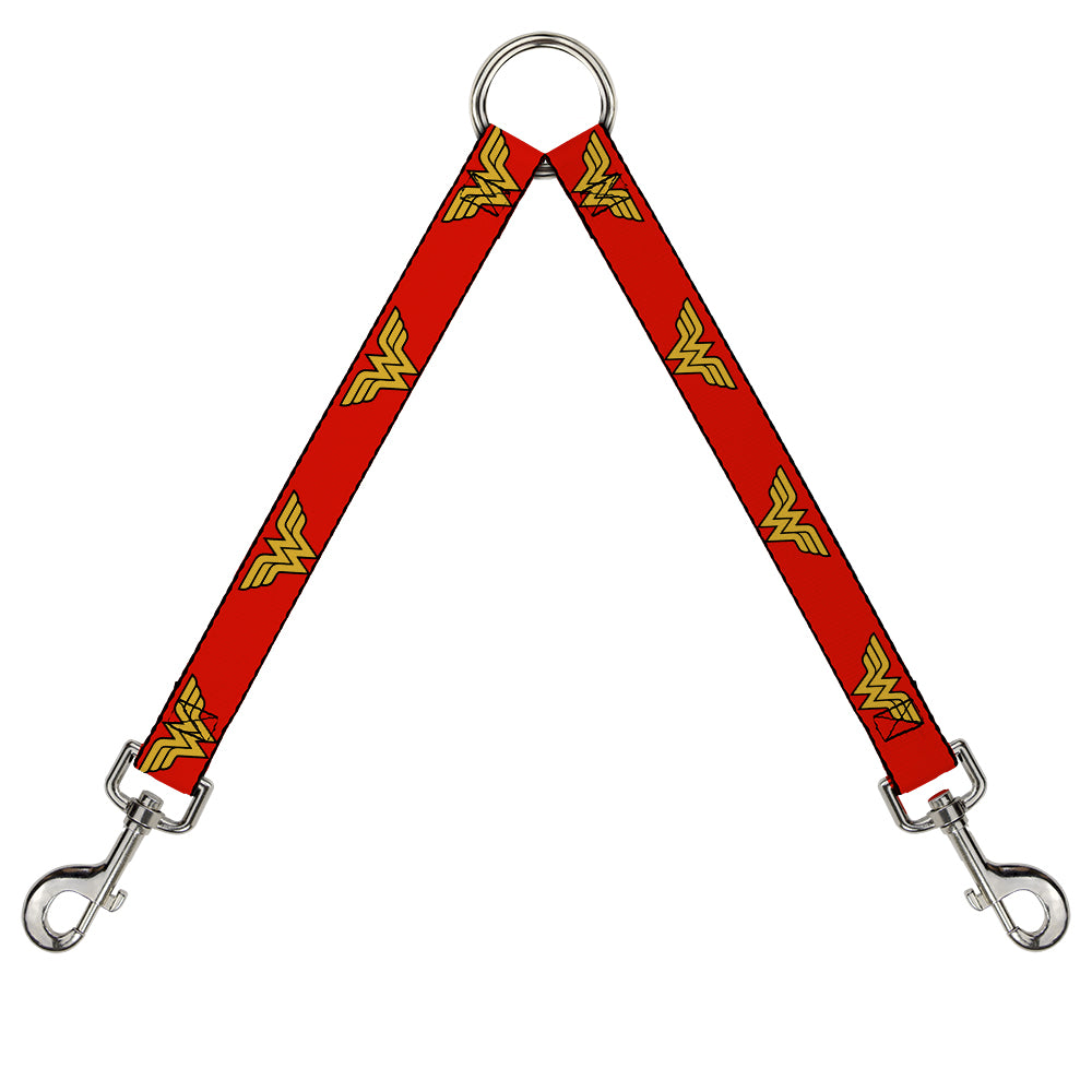 Dog Leash Splitter - Wonder Woman Logo Red Dog Leash Splitters DC Comics   