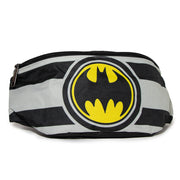 Fanny Pack - BATMAN Bat Signal Stripes Utility Belt Black Gray Yellow Fanny Packs DC Comics   