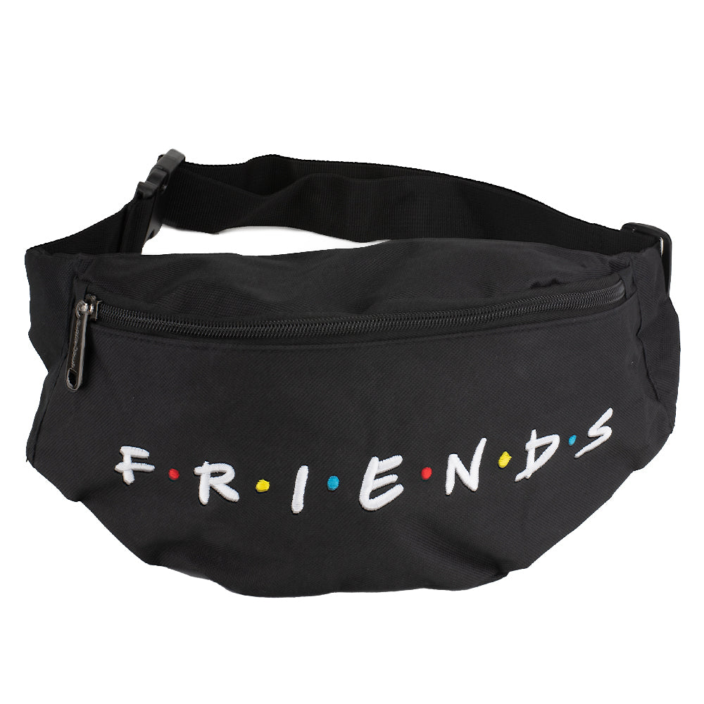 Fanny Pack - FRIENDS Logo Black White Multi Color Fanny Packs Friends   