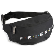 Fanny Pack - FRIENDS Logo Black White Multi Color Fanny Packs Friends   
