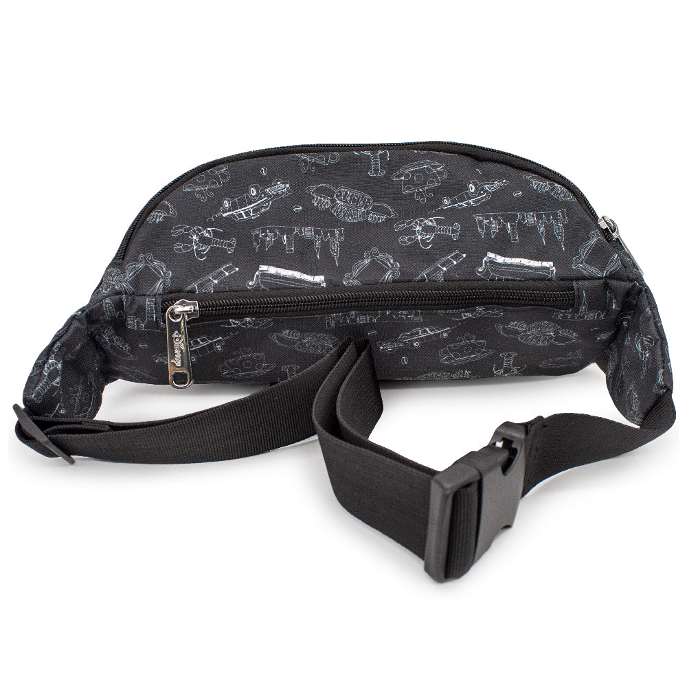 Fanny Pack - Friends Television Show Icons Outlines Scattered Black White Fanny Packs Friends   