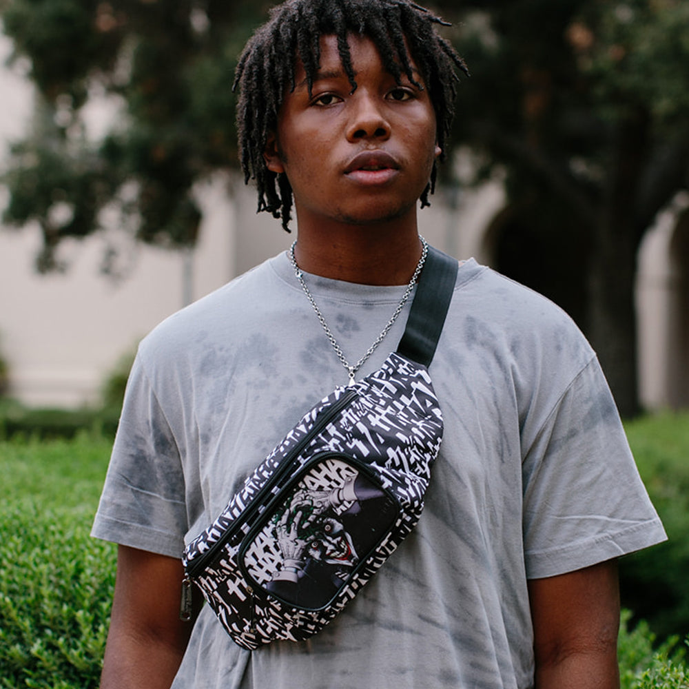 Fanny Pack - Joker The Killing Joke Holding Head Pose HAHAHA White Black Fanny Packs DC Comics   