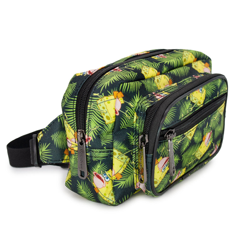 Fanny Pack - Primitive SpongeBob Pose Palm Leaves Black Green Fanny Packs Nickelodeon   
