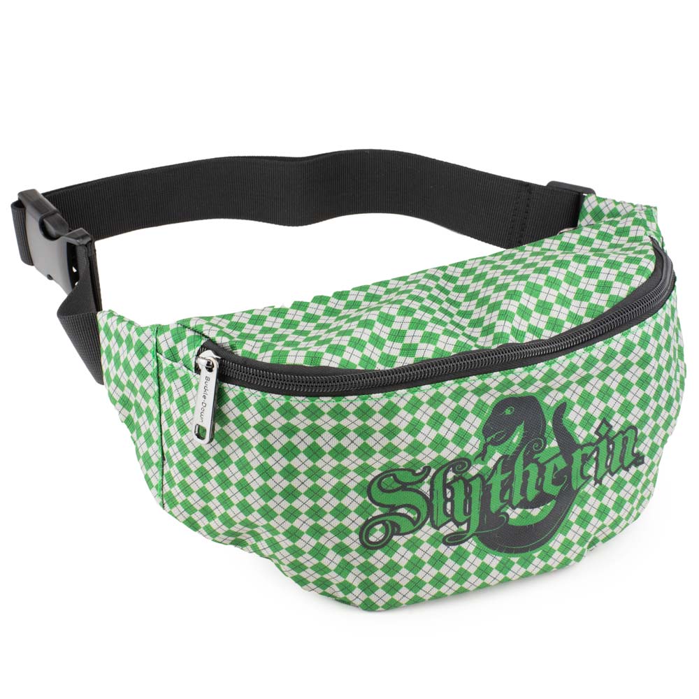 Fanny Pack - Harry Potter Slytherin Snake with Shield Argyle Gray Green Fanny Packs Harry Potter