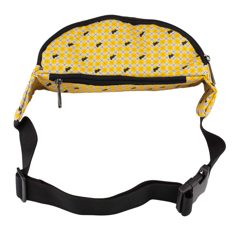 Fanny Pack - Harry Potter Hufflepuff Badger with Shield Argyle Gray Yellow Fanny Packs Harry Potter
