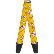 Guitar Strap - 40 Oz. Beer Bottles Yellow Guitar Straps Buckle-Down   
