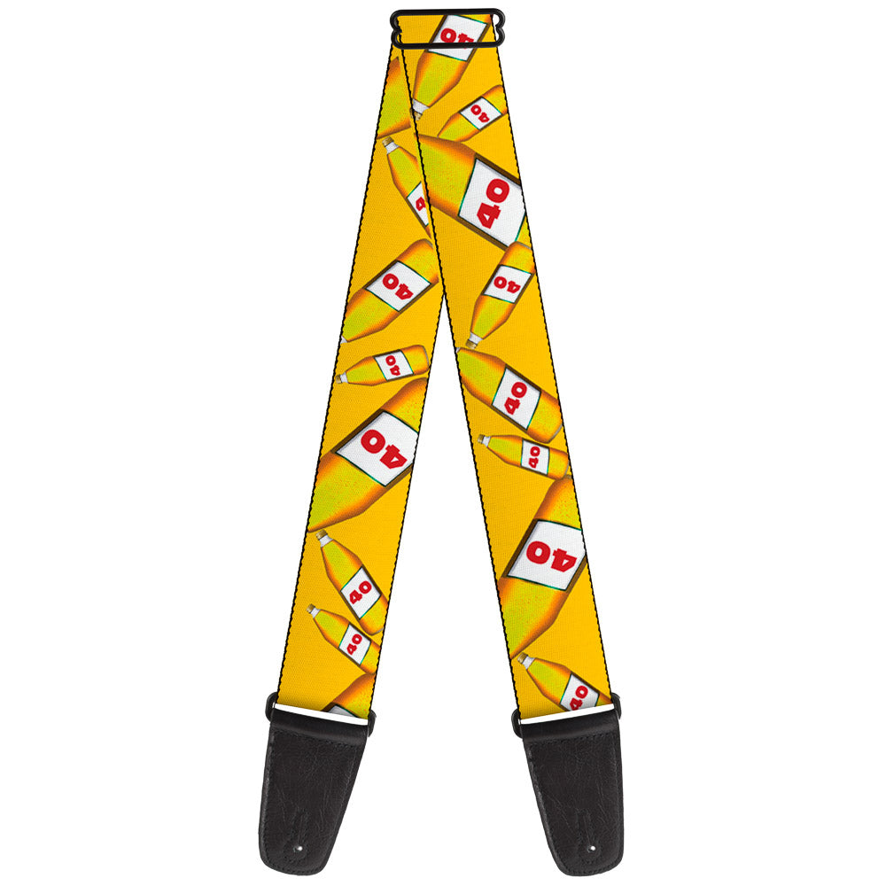 Guitar Strap - 40 Oz. Beer Bottles Yellow Guitar Straps Buckle-Down   