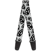 Guitar Strap - Brass Knuckles White/Gray/Black Guitar Straps Buckle-Down   