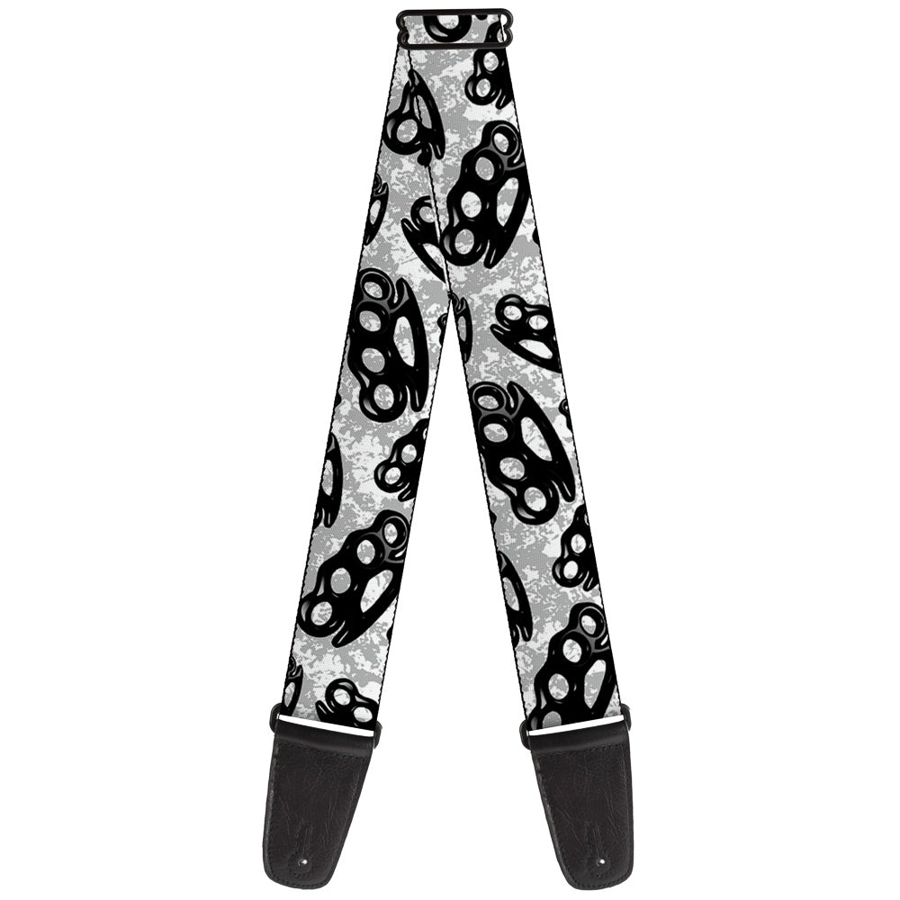 Guitar Strap - Brass Knuckles White/Gray/Black Guitar Straps Buckle-Down   