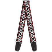 Guitar Strap - Corset Lace Up Red Plaid/Black Guitar Straps Buckle-Down   