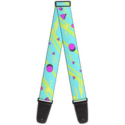 Guitar Strap - Eighties Party Blue Yellow Pink Guitar Straps Buckle-Down   