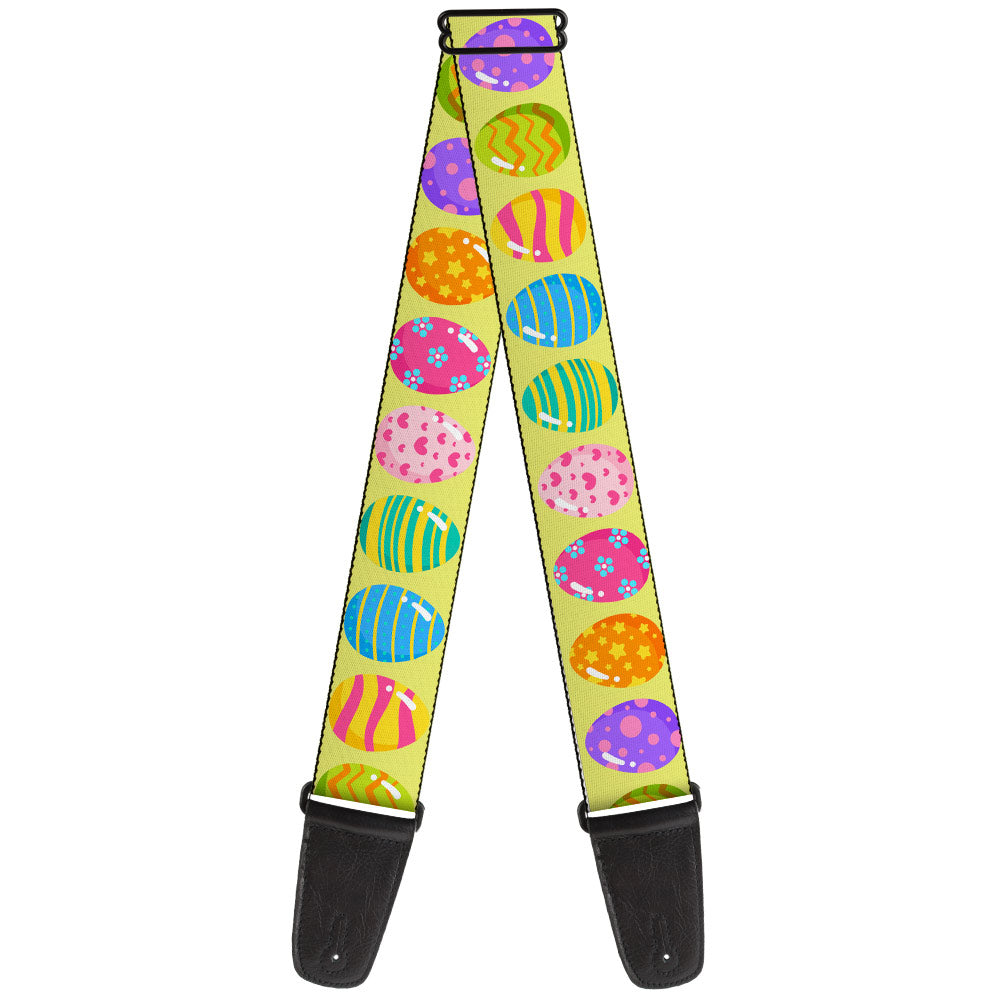 Guitar Strap - Easter Eggs Decorated Eggs Yellow/Multi Color Guitar Straps Buckle-Down   