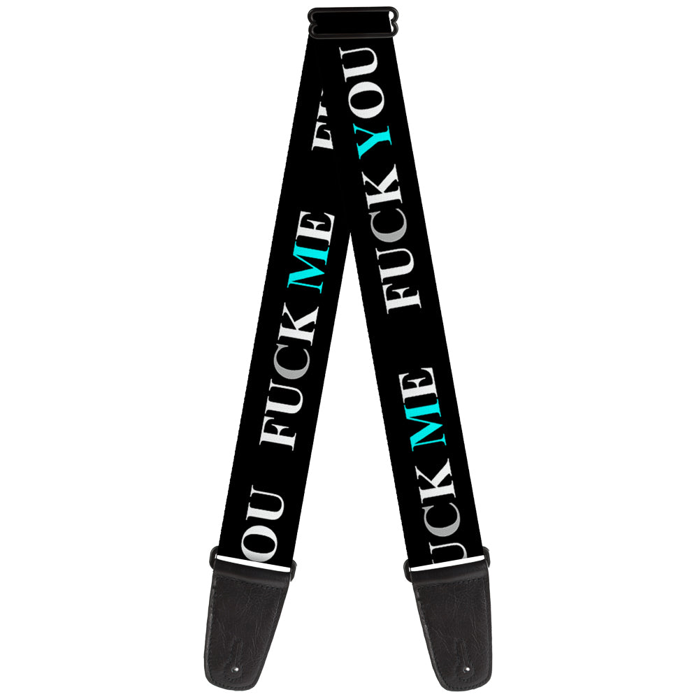 Guitar Strap - FUCK YOU/FUCK ME Black/White/Blue Guitar Straps Buckle-Down   