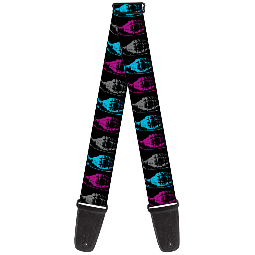 Guitar Strap - Grenades Black/Gray/Purple/Baby Blue Guitar Straps Buckle-Down   