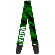 Guitar Strap - IRISH YOGA Poses/Clovers Greens/Black/White Guitar Straps Buckle-Down   