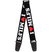 Guitar Strap - I "HEART" MILFS Black/White/Red Guitar Straps Buckle-Down   
