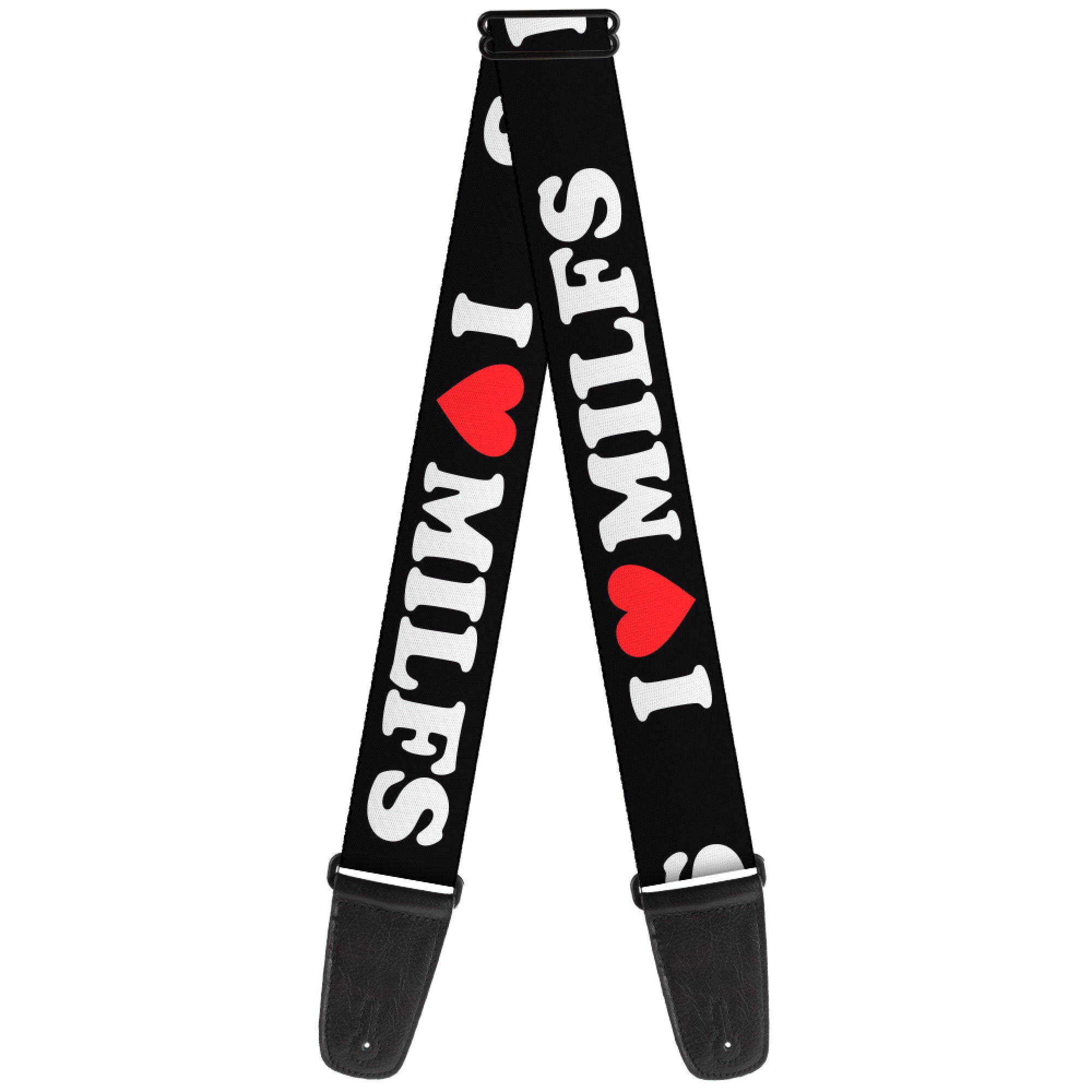 Guitar Strap - I "HEART" MILFS Black/White/Red Guitar Straps Buckle-Down   