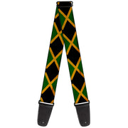 Guitar Strap - Jamaica Flags Vintage Black Guitar Straps Buckle-Down   