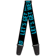 Guitar Strap - LET'S GET WEIRD Weathered Black/Bright Blue Guitar Straps Buckle-Down   