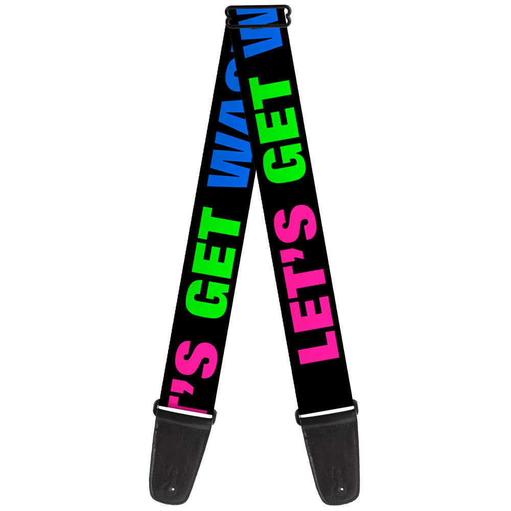 Guitar Strap - LET'S GET WASTED Black/Pink/Green/Blue Guitar Straps Buckle-Down   