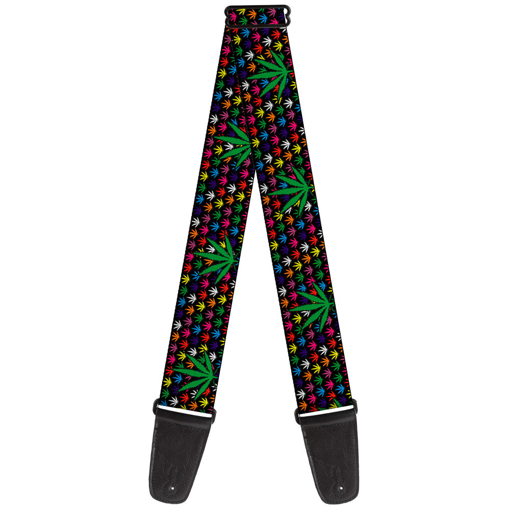 Guitar Strap - Marijuana Garden Black/Multi Color Guitar Straps Buckle-Down   