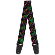 Guitar Strap - Marijuana Garden Black/Multi Color Guitar Straps Buckle-Down   