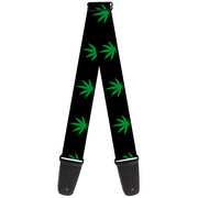 Guitar Strap - Marijuana Leaf Repeat Black/Green Guitar Straps Buckle-Down   