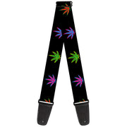 Guitar Strap - Marijuana Leaf Repeat Black/Multi Color Guitar Straps Buckle-Down   