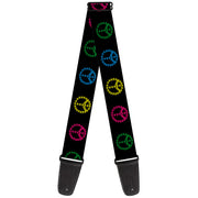 Guitar Strap - Marijuana Peace Repeat Black/Multi Color Guitar Straps Buckle-Down   