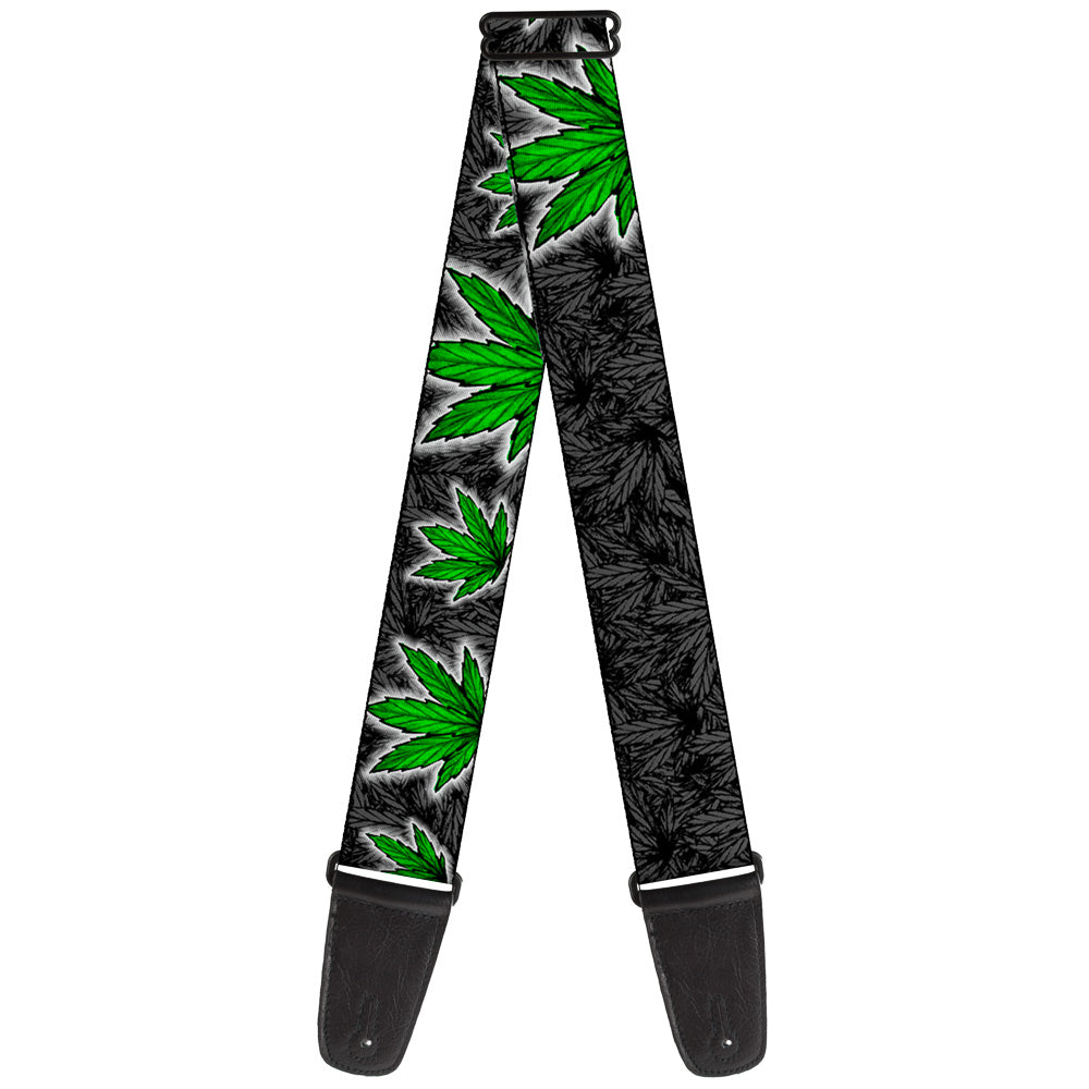 Guitar Strap - Marijuana Haze Black Guitar Straps Buckle-Down   