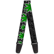Guitar Strap - Marijuana Haze Black Guitar Straps Buckle-Down   