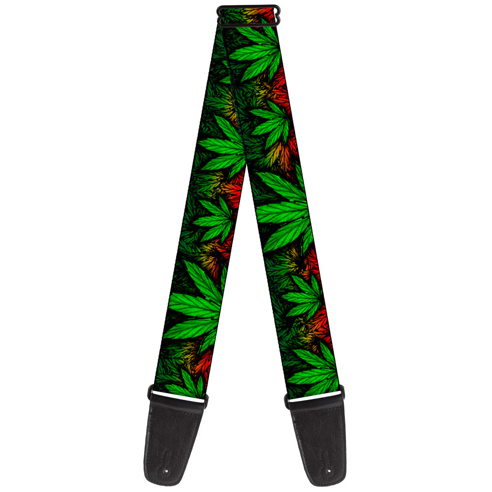 Guitar Strap - Marijuana Haze Rasta/Black Guitar Straps Buckle-Down   