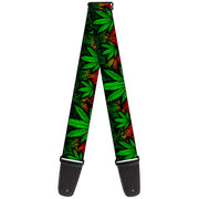 Guitar Strap - Marijuana Haze Rasta/Black Guitar Straps Buckle-Down   