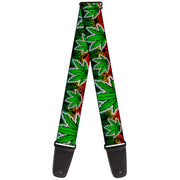 Guitar Strap - Marijuana Haze Rasta/White Guitar Straps Buckle-Down   