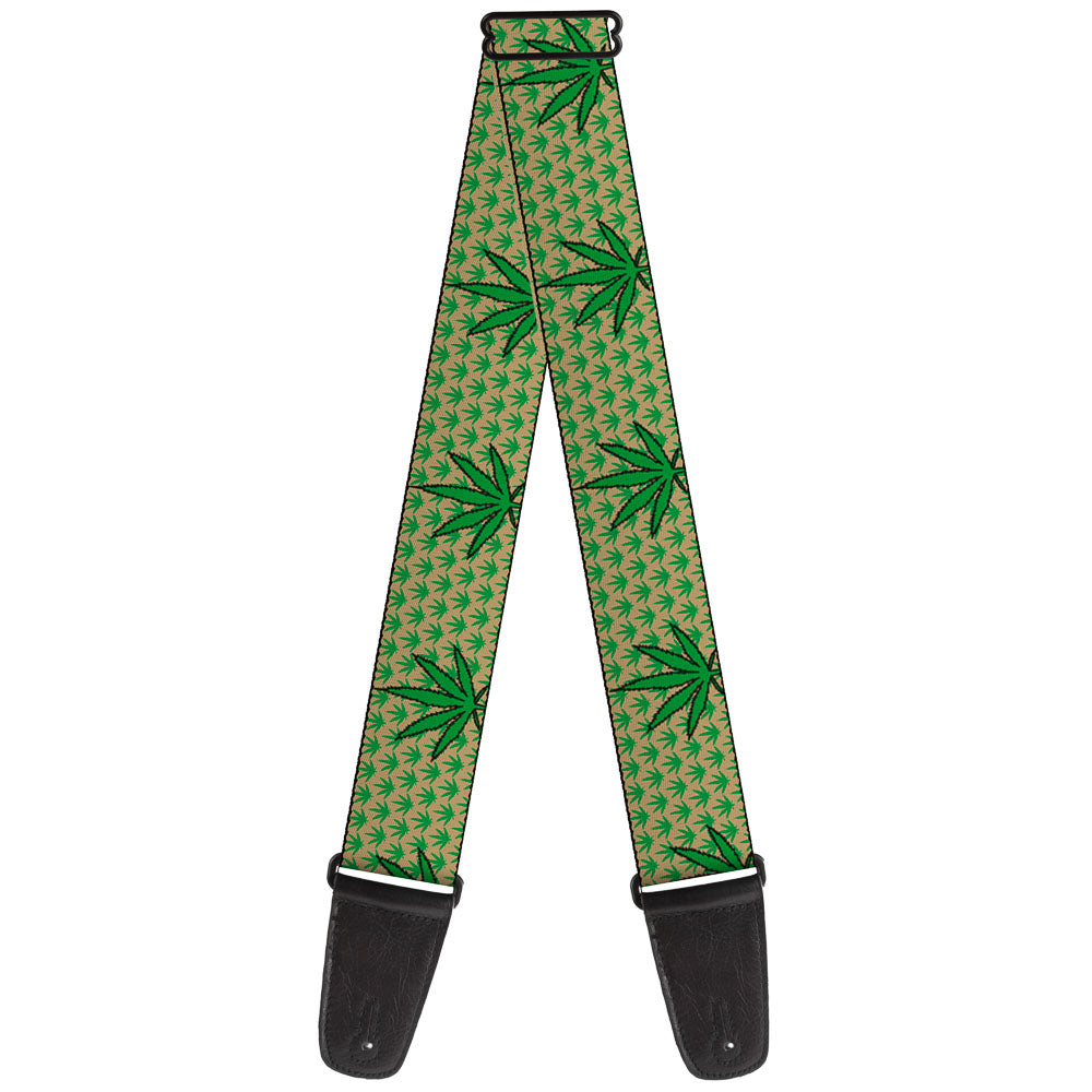 Guitar Strap - Marijuana Garden Tan/Green Guitar Straps Buckle-Down   