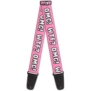 Guitar Strap - OMG! WTF! Pink/Black/White Guitar Straps Buckle-Down   