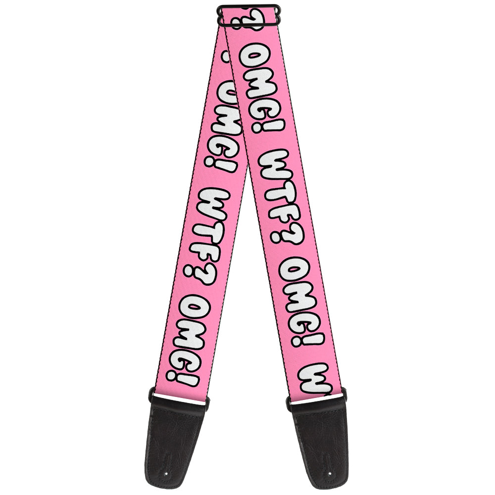 Guitar Strap - OMG! WTF! Pink/Black/White Guitar Straps Buckle-Down   