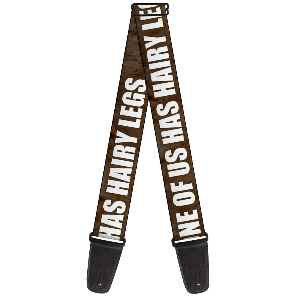 Guitar Strap - ONE OF US HAS HAIRY LEGS/Fur Tan/White Guitar Straps Buckle-Down   