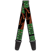 Guitar Strap - ONE OF US LIKES BIG STICKS/Sticks Black/Brown/Green Guitar Straps Buckle-Down   