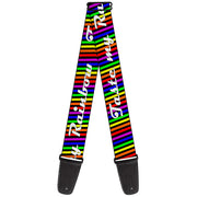 Guitar Strap - TASTE MY RAINBOW Black/Multi Color Guitar Straps Buckle-Down   