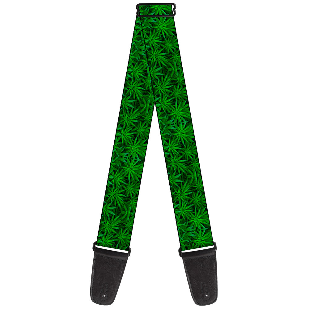 Guitar Strap - Vivid Marijuana Leaves Stacked Guitar Straps Buckle-Down   