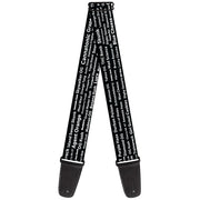 Guitar Strap - Verbiage Marijuana Strains Black/White Guitar Straps Buckle-Down   