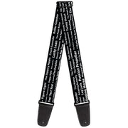 Guitar Strap - Verbiage Sex Positions Black/White Guitar Straps Buckle-Down   